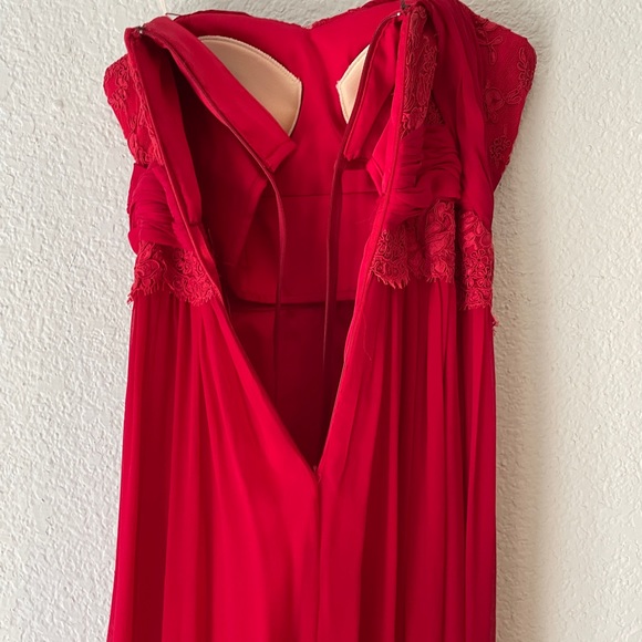 Marchesa Notte Red Silk Gown - Picture 4 of 9